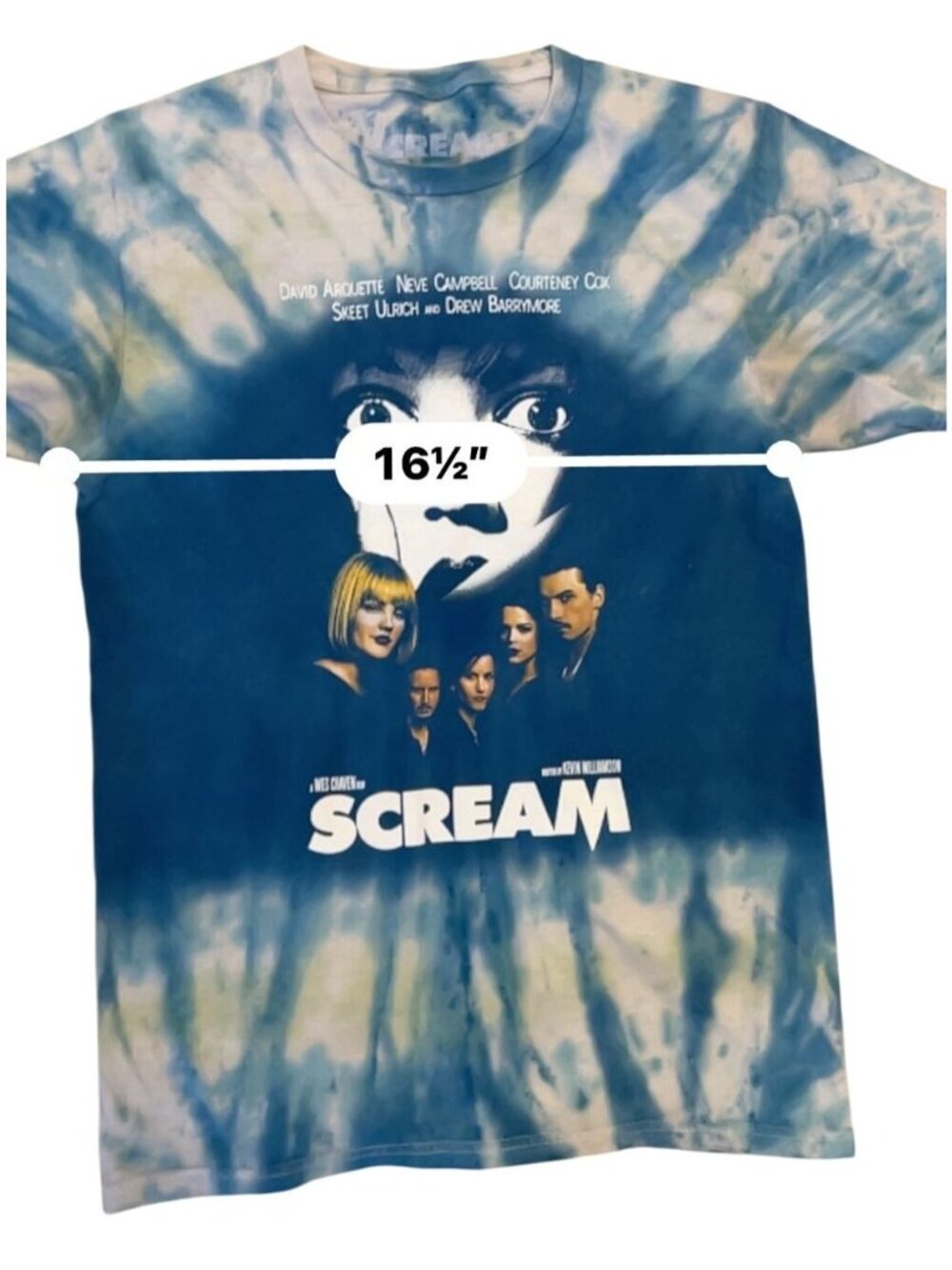 Hot Topic Scream Poster Graphic T-Shirt - Blue & Grey Ghostface Horror official - Picture 3 of 6